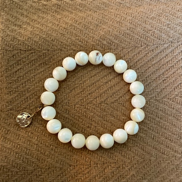 Mother of Pearl/Metal Charm Bracelet Made by Ana - Picture 2 of 4
